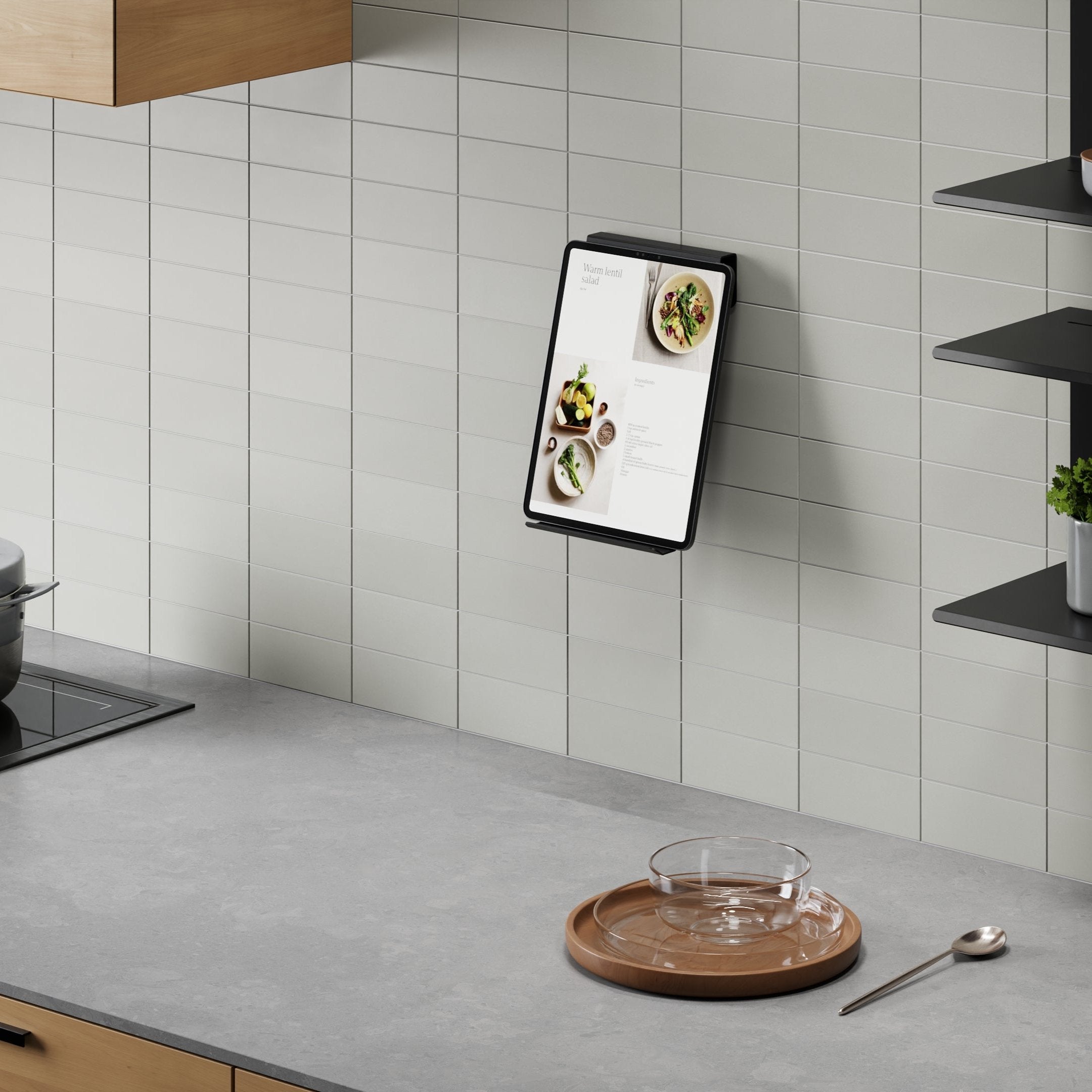 kitchen wall tablet holder