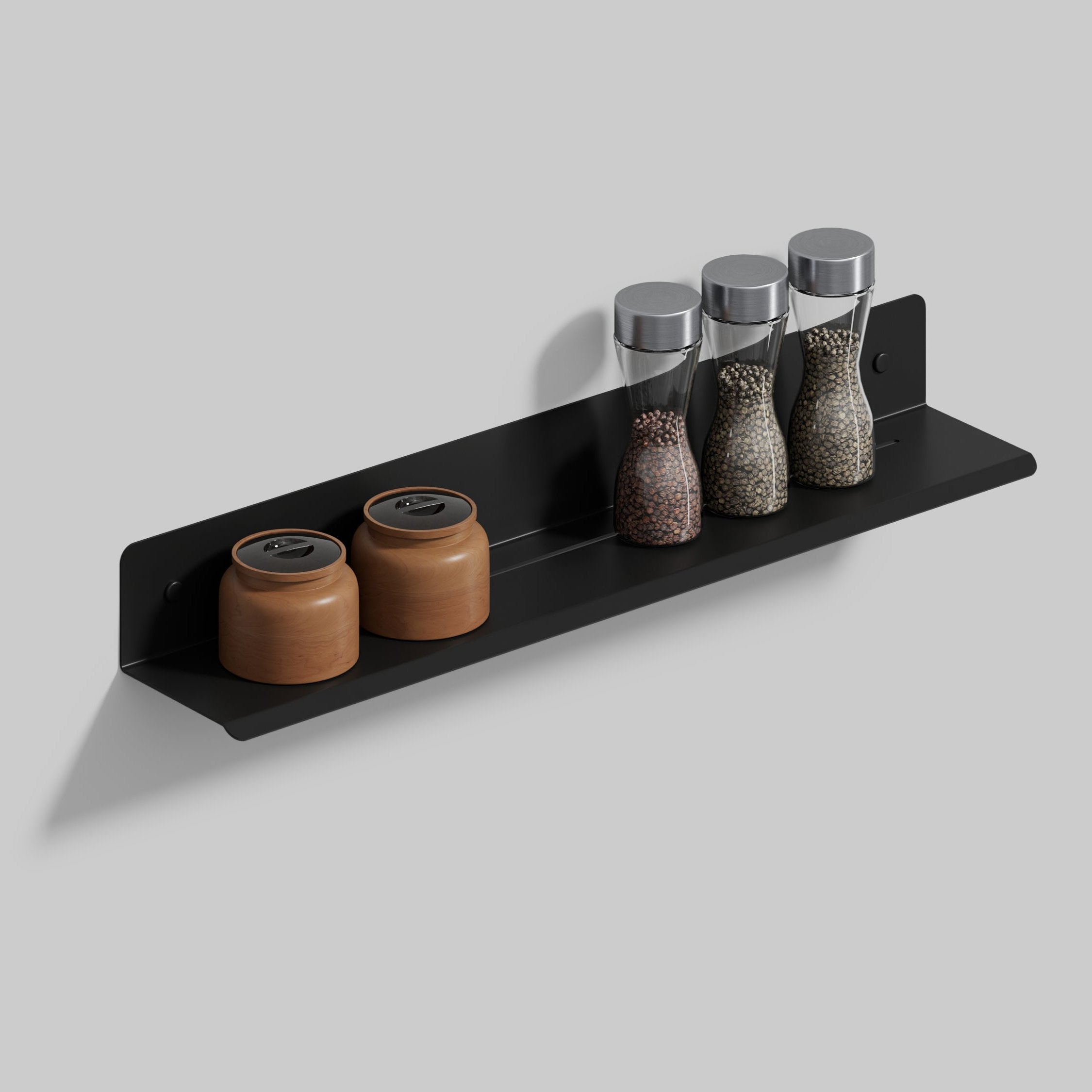 blak metal spice rack