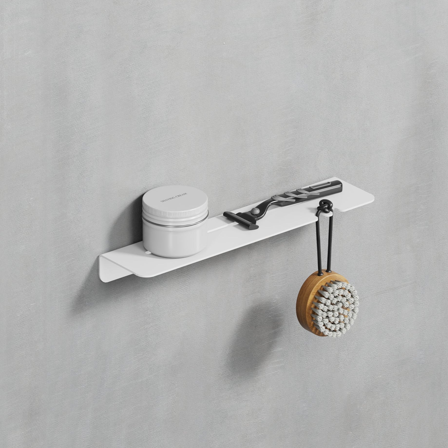 white metak shower shelf mini