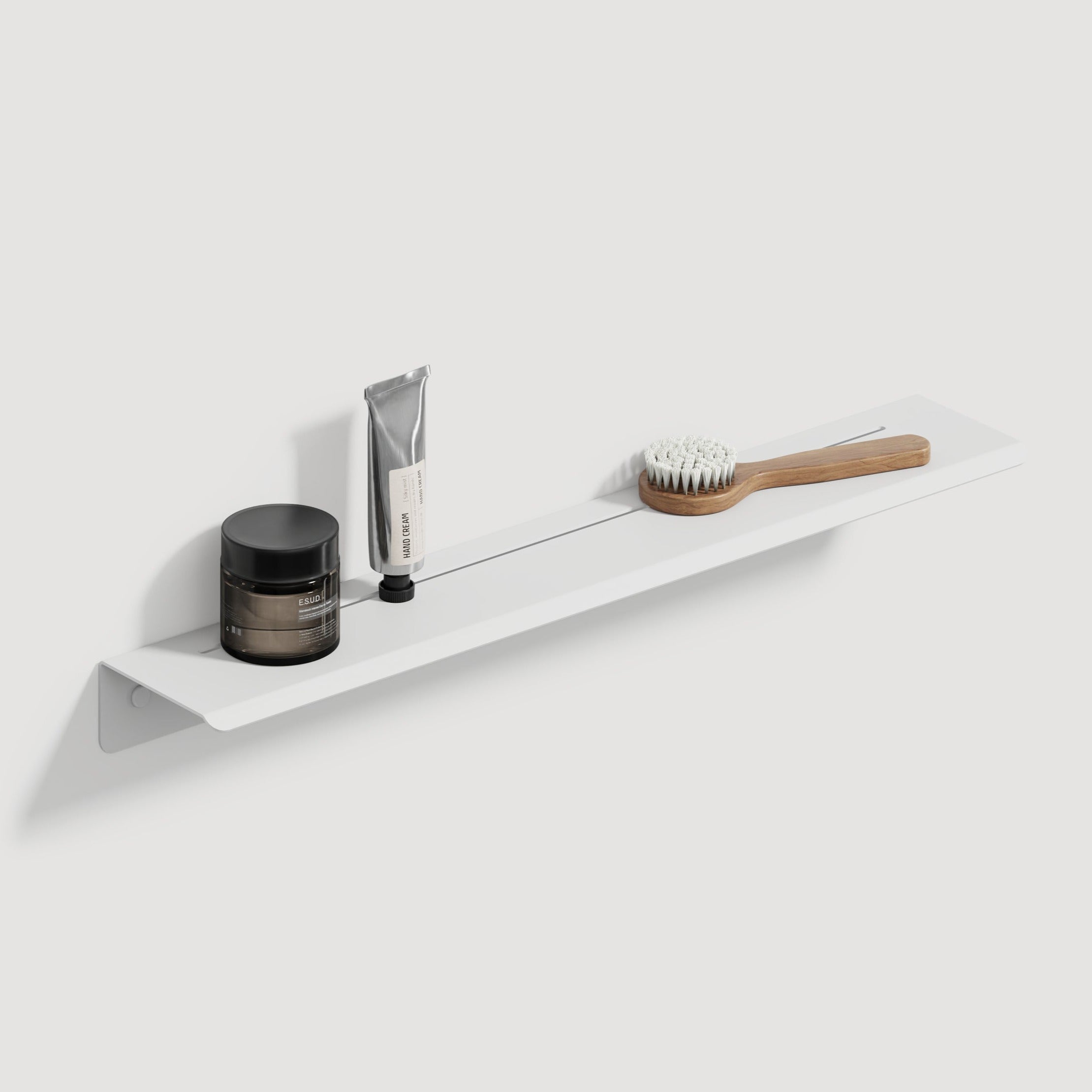 white metal bathroom shelf slim