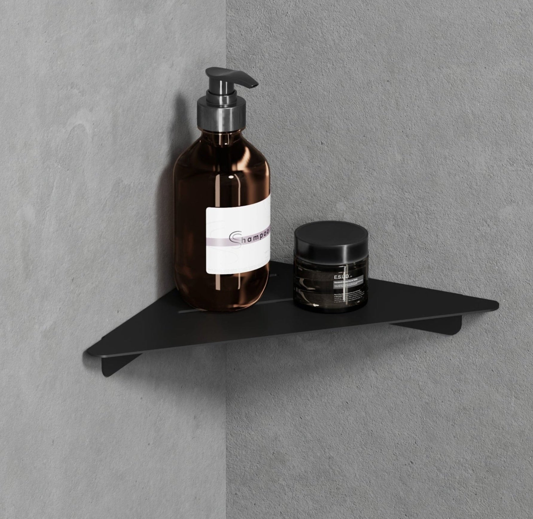 black corner shelf steel