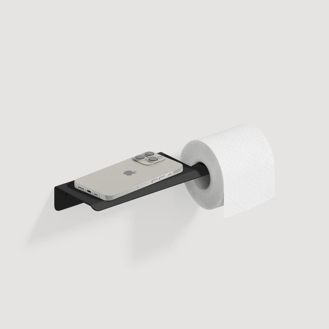 Toilet Paper Holder With Shelf, Right Slim