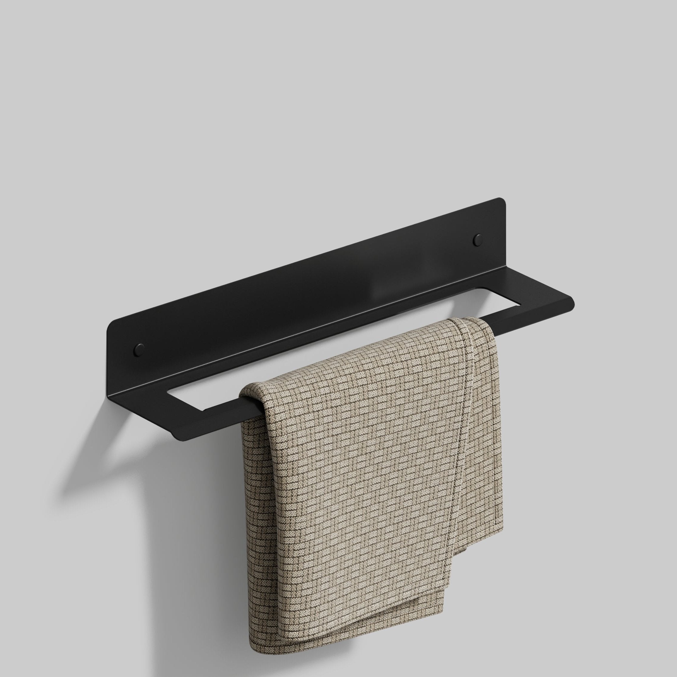 black kitchen towel rack