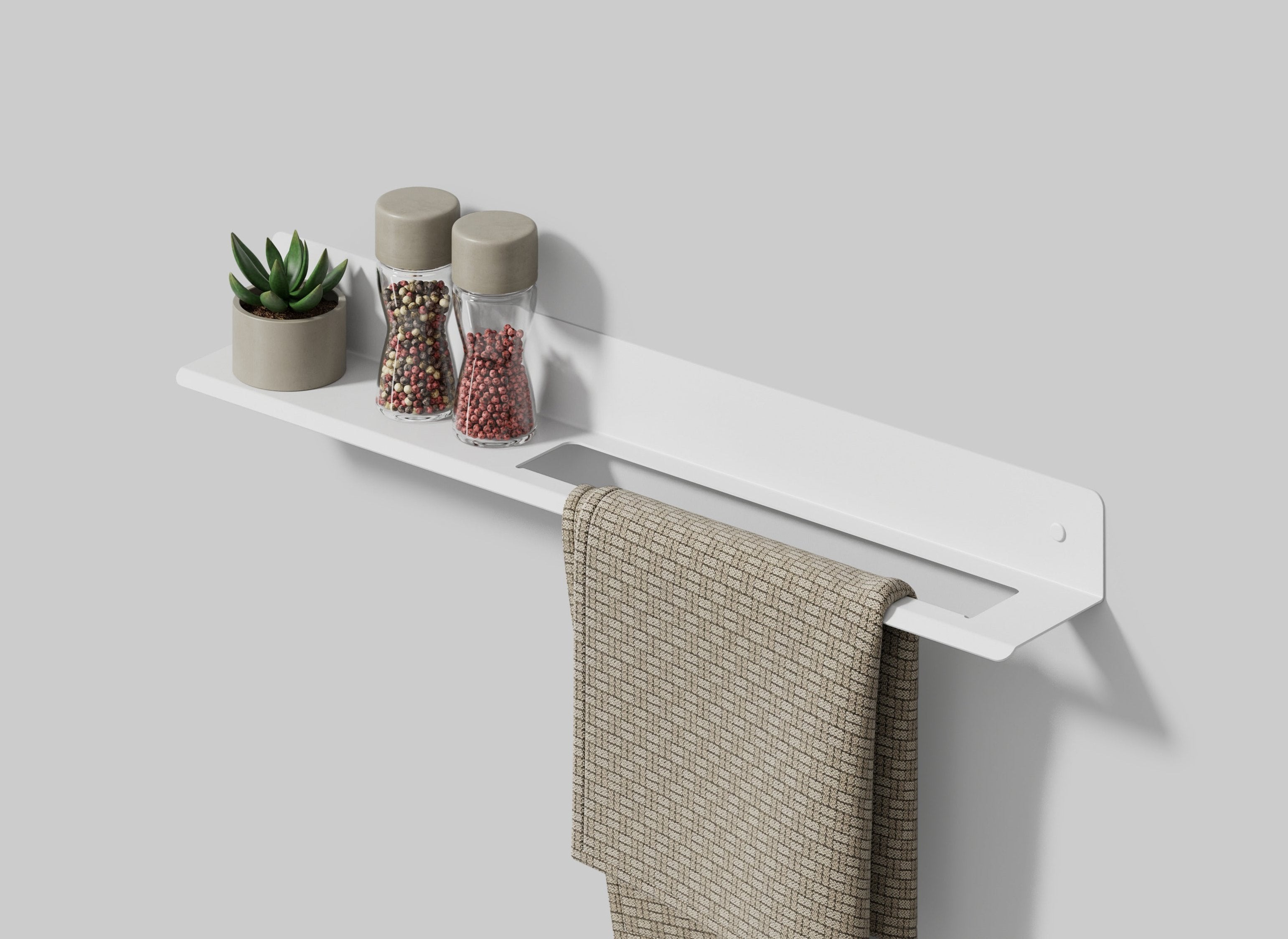 Wall kitchen towel rack white