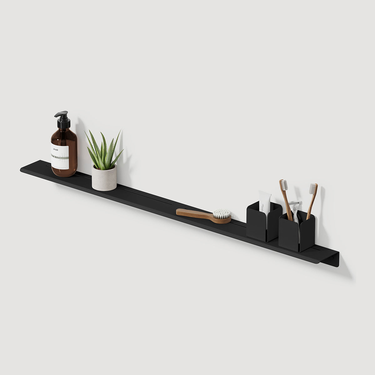 long black bath shelf slim