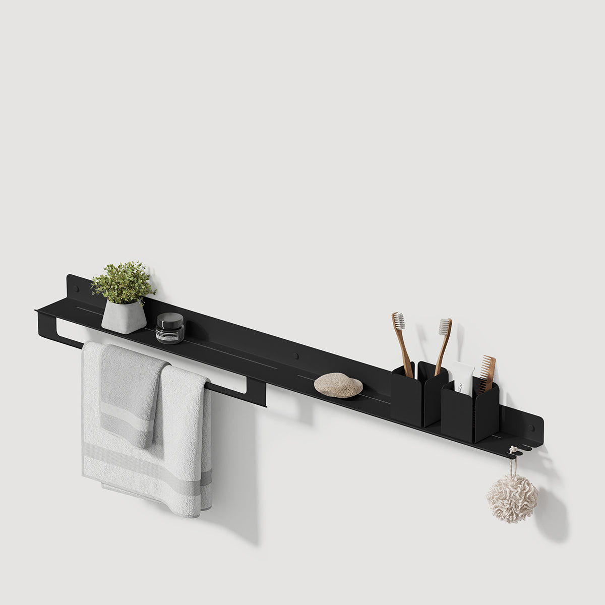 black gloss floating shelf