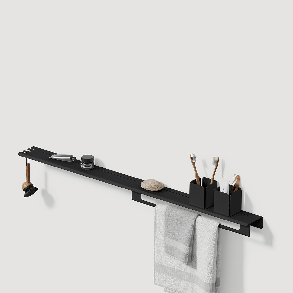 black towel holder