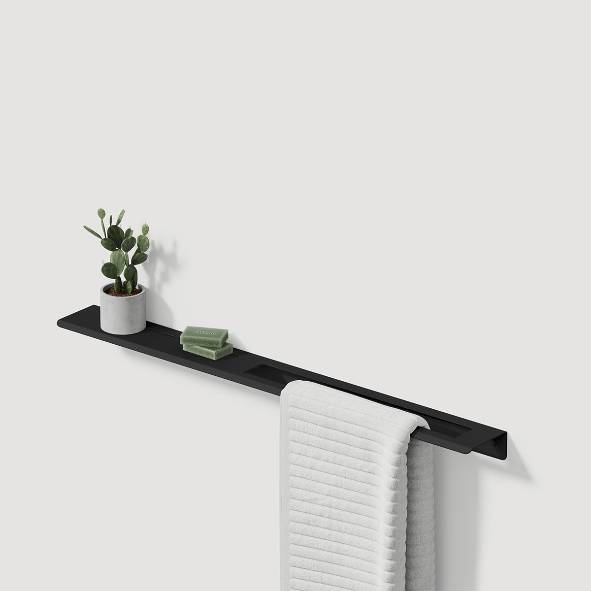 black matte bath shelf