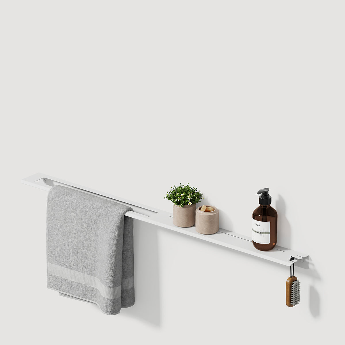 white matte towel rack for bathroom slim