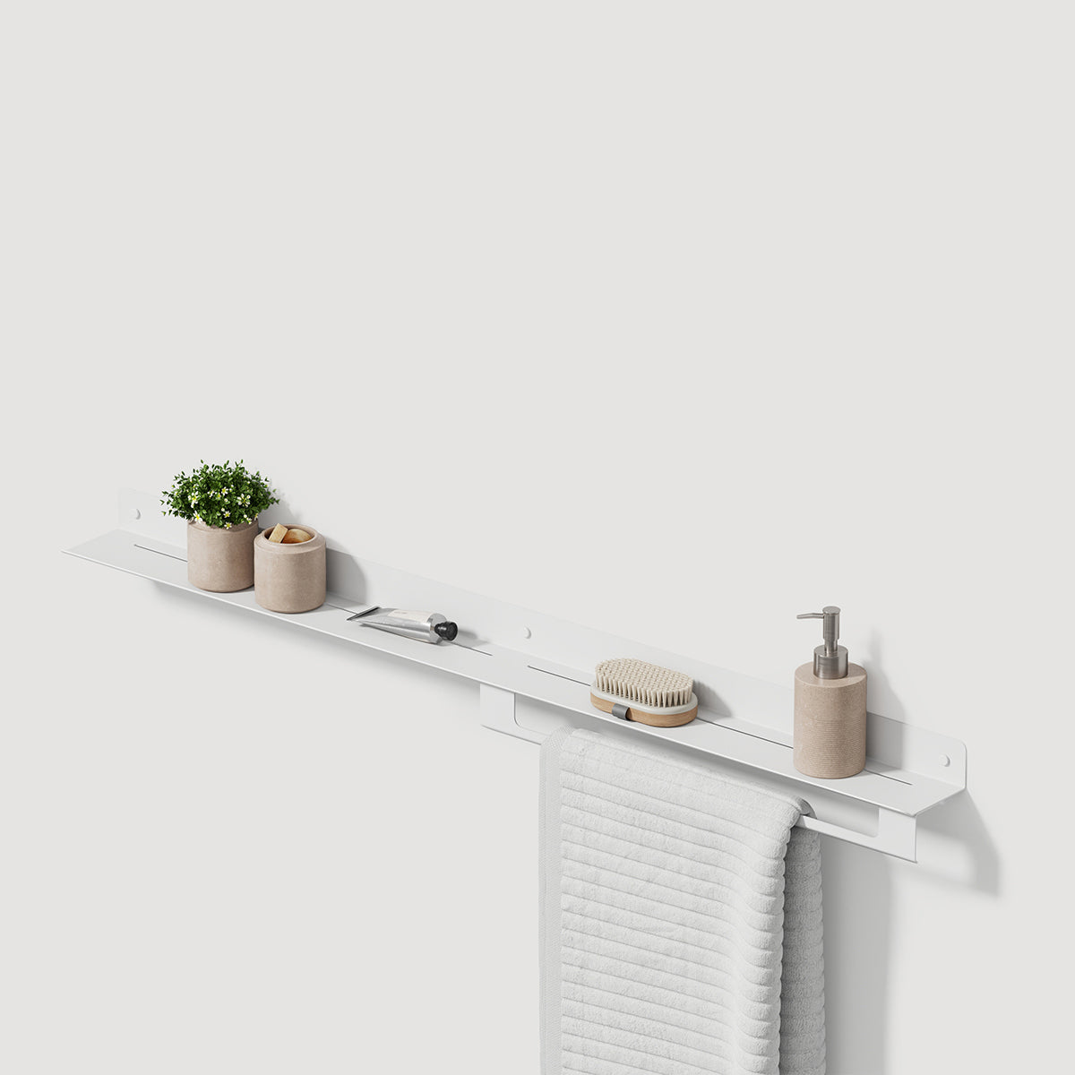 white high gloss floating shelf plain