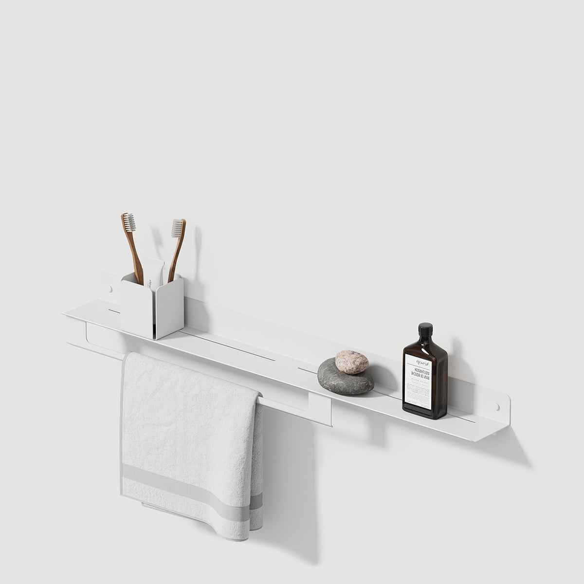 white glossy bathroom shelf plain