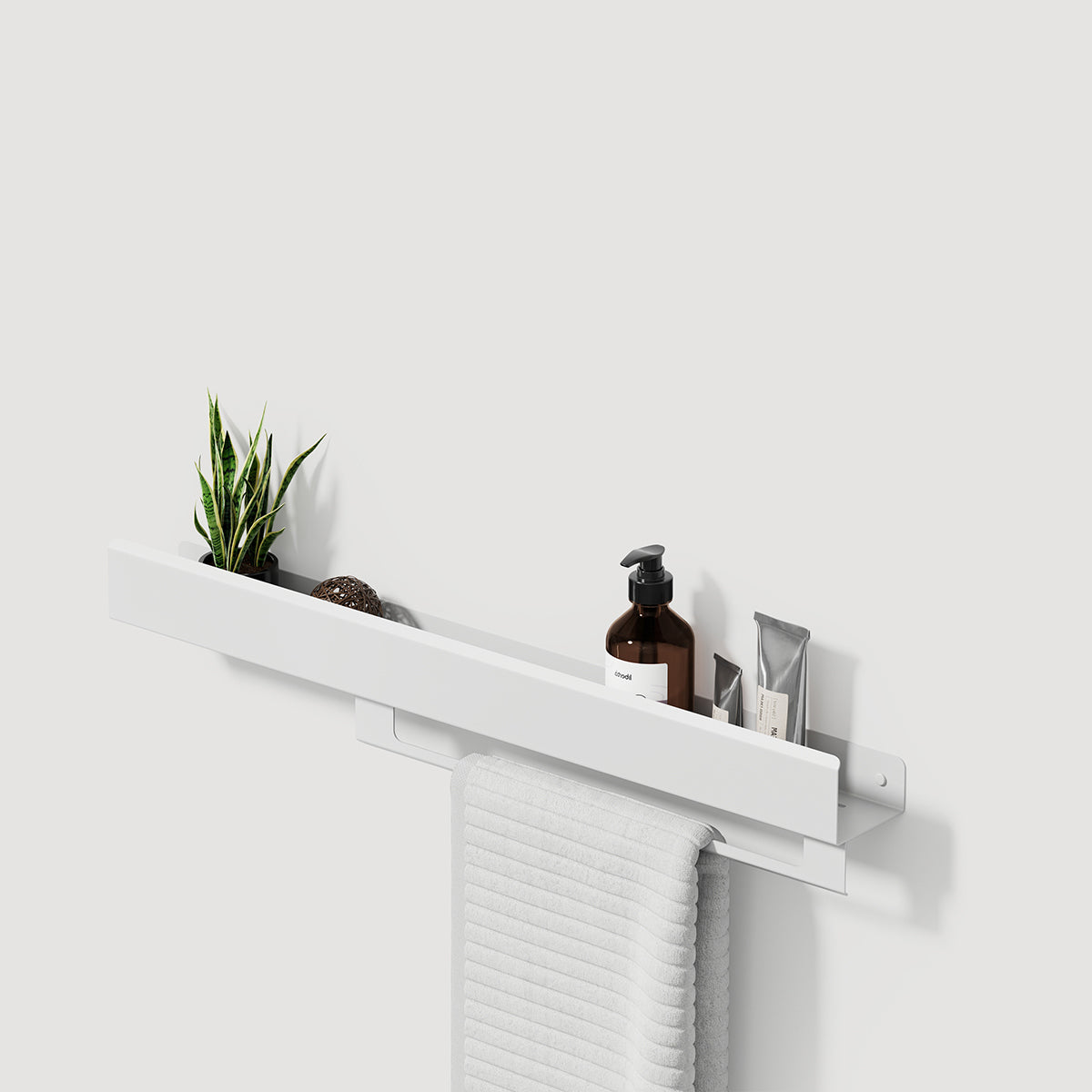 white metal shelf