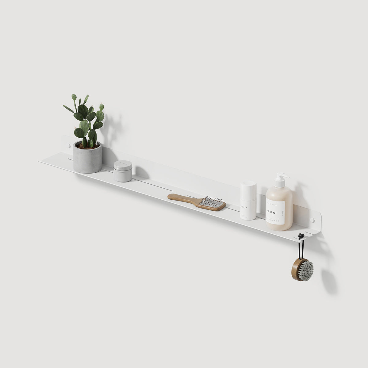 white Shower Shelf With Right Hook