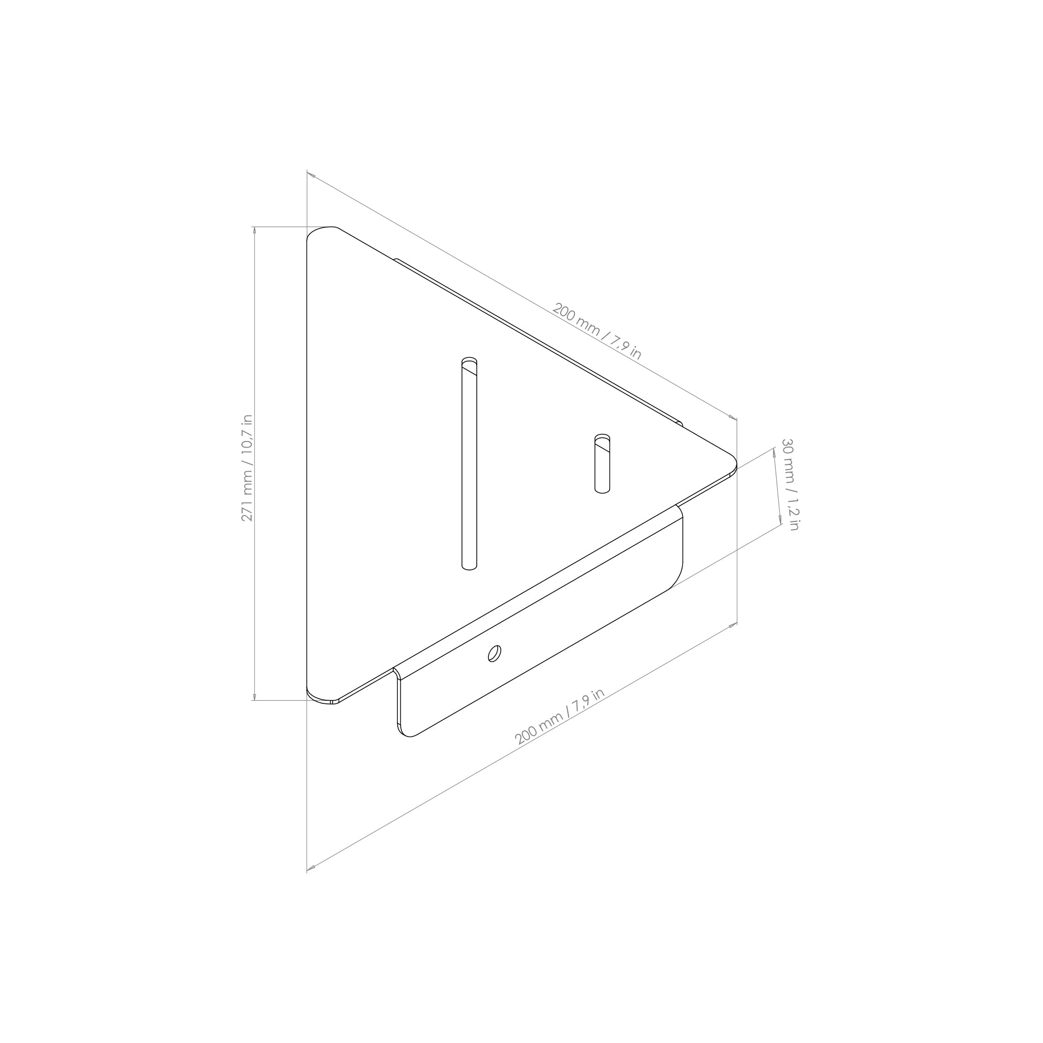 corner metal shelf drawing